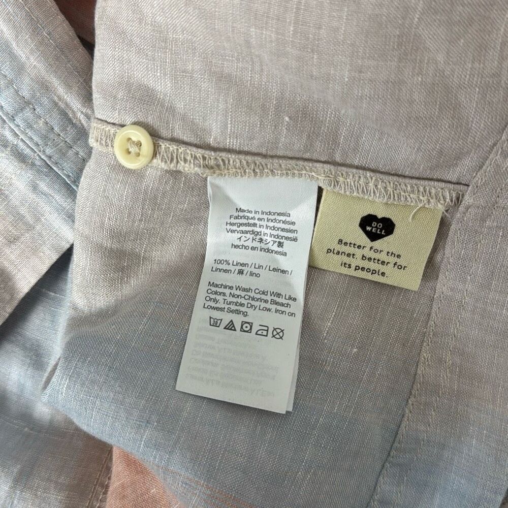 Madewell Linen Beachside Shirt in Ombré Stripe XL NWT - Picture 7 of 8